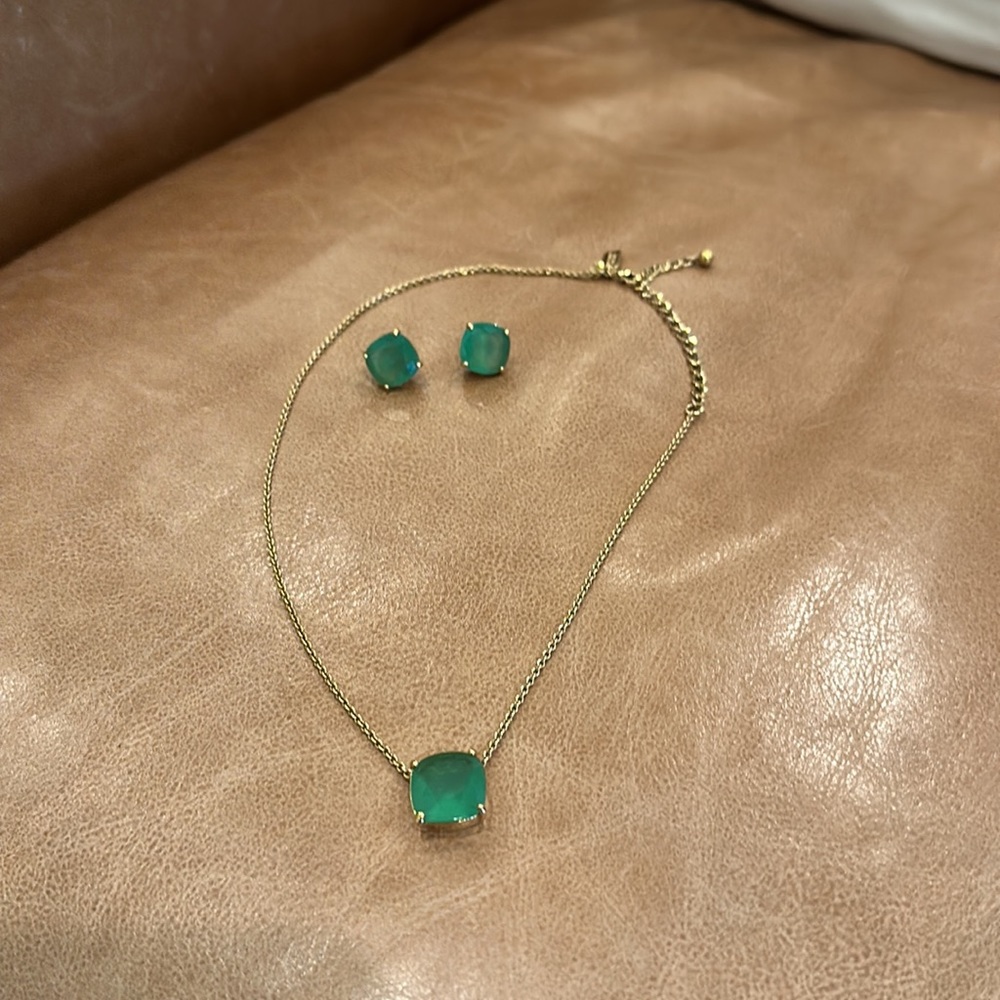 Kate Spade Emerald Necklace and Earring Set!